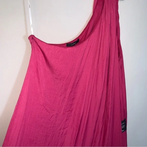Lulu's Goddess Aura Fuchsia One-Shoulder Maxi Dress - Picture 6 of 12